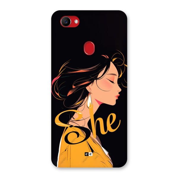 Yellow Lady Back Case for Oppo F7