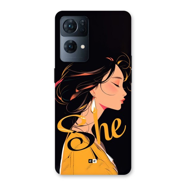 Yellow Lady Back Case for Oppo Reno7 Pro 5G