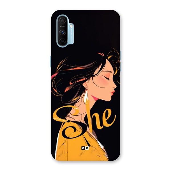 Yellow Lady Back Case for Realme Narzo 20A