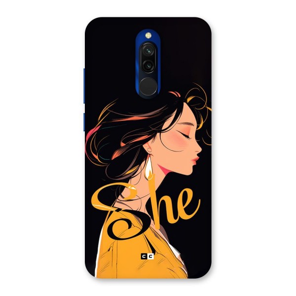 Yellow Lady Back Case for Redmi 8