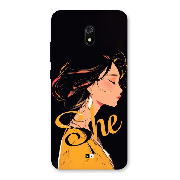 Yellow Lady Back Case for Redmi 8A