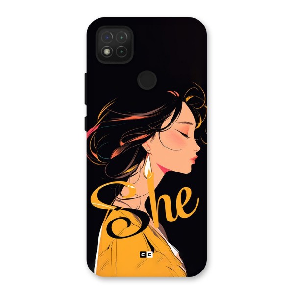 Yellow Lady Back Case for Redmi 9C