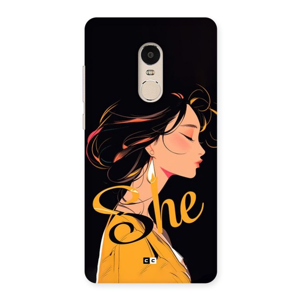 Yellow Lady Back Case for Redmi Note 4