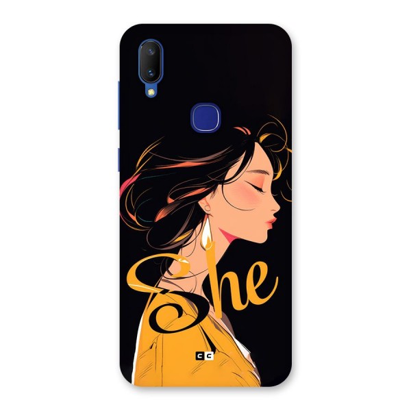 Yellow Lady Back Case for Vivo V11