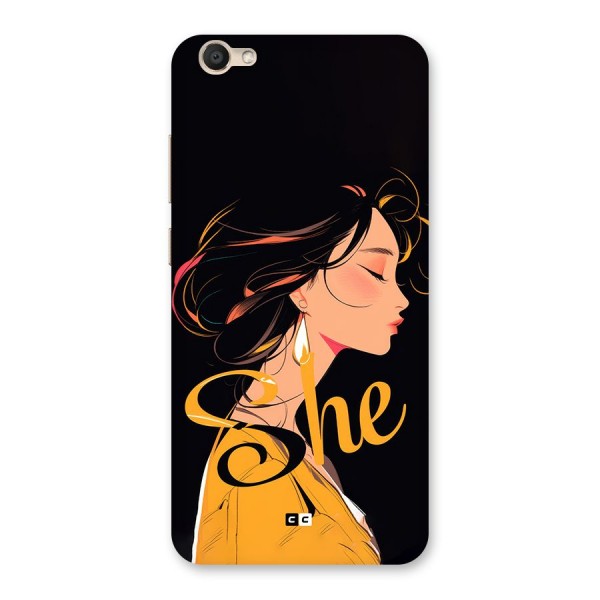 Yellow Lady Back Case for Vivo V5