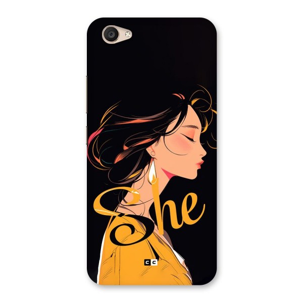 Yellow Lady Back Case for Vivo V5 Plus