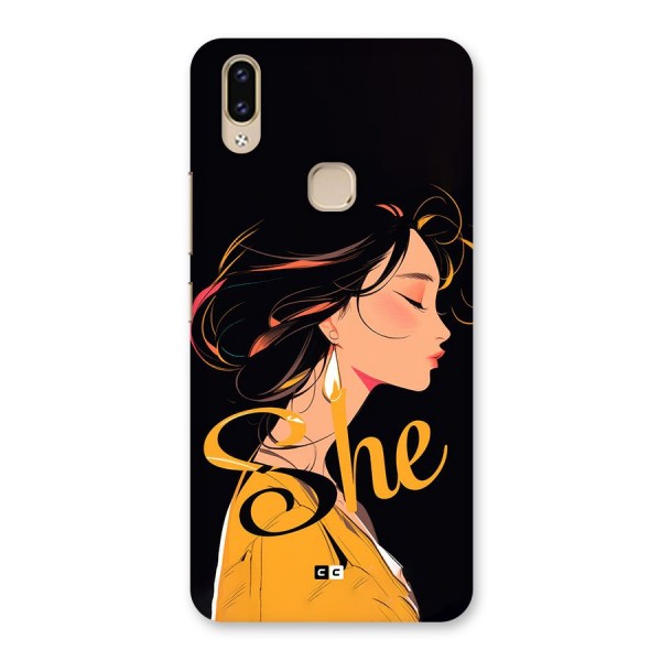 Yellow Lady Back Case for Vivo V9