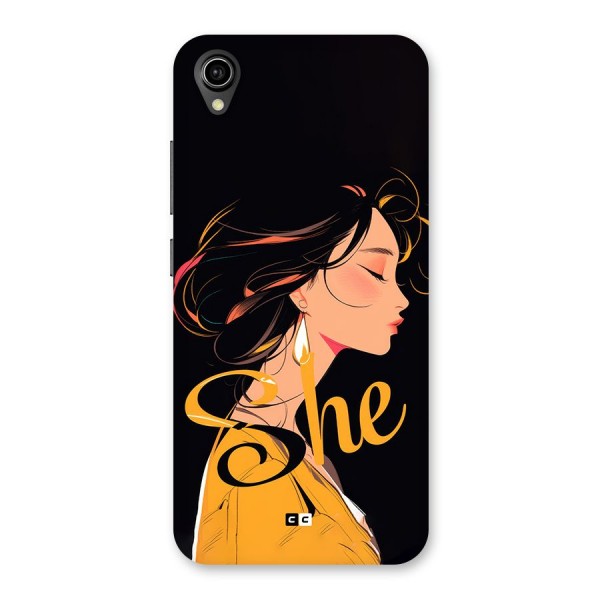 Yellow Lady Back Case for Vivo Y91i