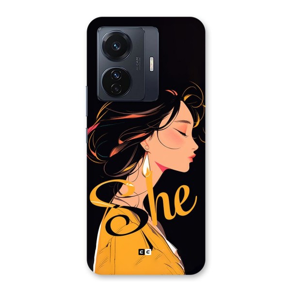 Yellow Lady Back Case for Vivo iQOO Z6 Pro