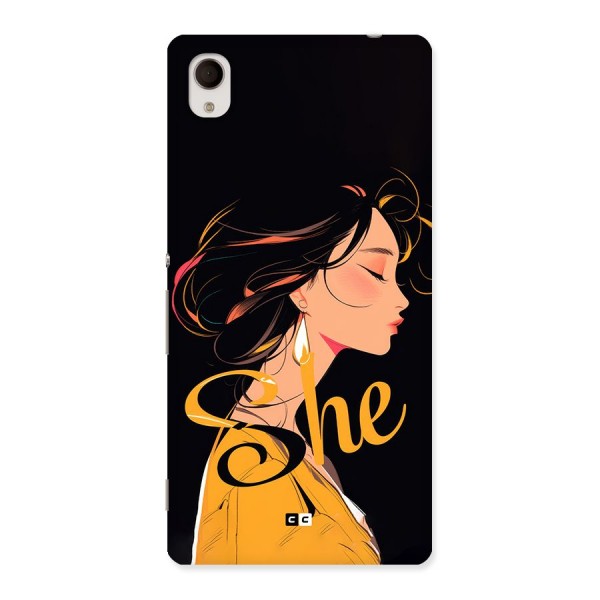 Yellow Lady Back Case for Xperia M4