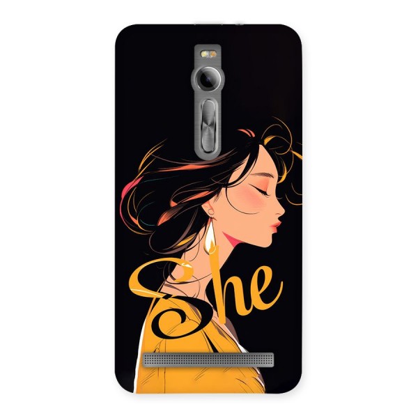 Yellow Lady Back Case for Zenfone 2