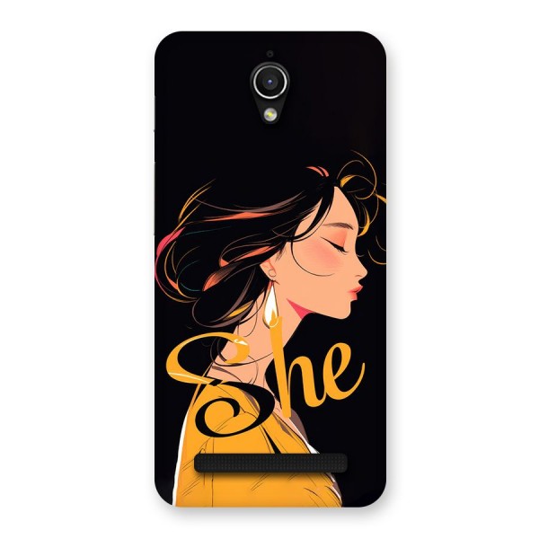 Yellow Lady Back Case for Zenfone Go