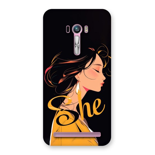 Yellow Lady Back Case for Zenfone Selfie