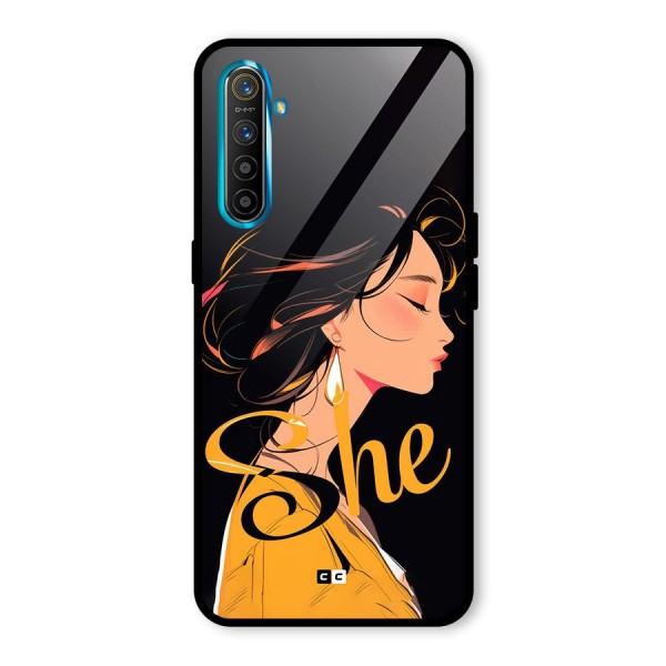 Yellow Lady Glass Back Case for Realme X2