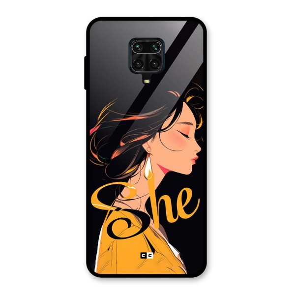 Yellow Lady Glass Back Case for Redmi Note 10 Lite