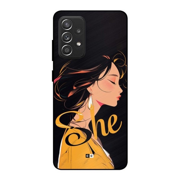 Yellow Lady Metal Back Case for Galaxy A52s 5G