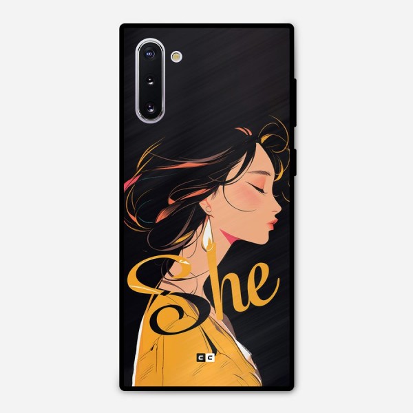 Yellow Lady Metal Back Case for Galaxy Note 10