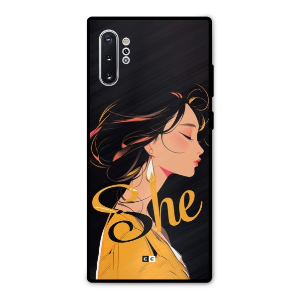 Yellow Lady Metal Back Case for Galaxy Note 10 Plus