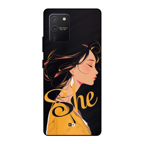 Yellow Lady Metal Back Case for Galaxy S10 Lite