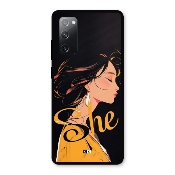 Yellow Lady Metal Back Case for Galaxy S20 FE