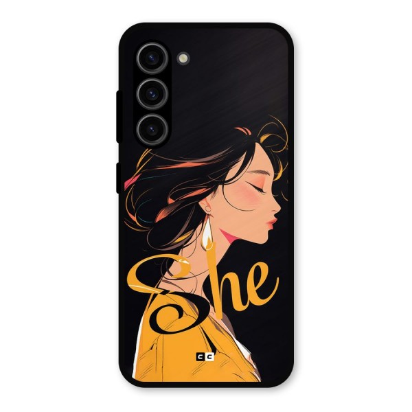 Yellow Lady Metal Back Case for Galaxy S23