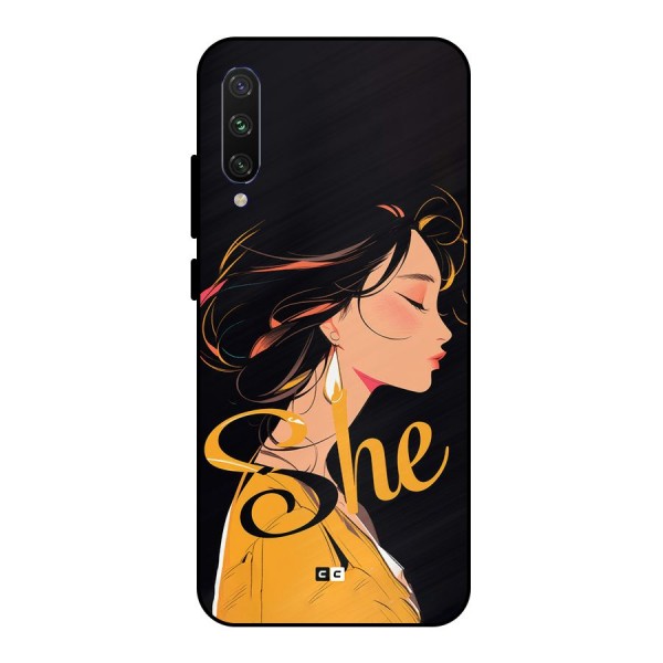 Yellow Lady Metal Back Case for Mi A3