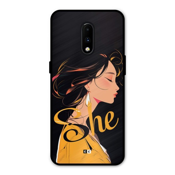 Yellow Lady Metal Back Case for OnePlus 7