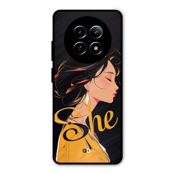 Yellow Lady Metal Back Case for Realme 12 5G