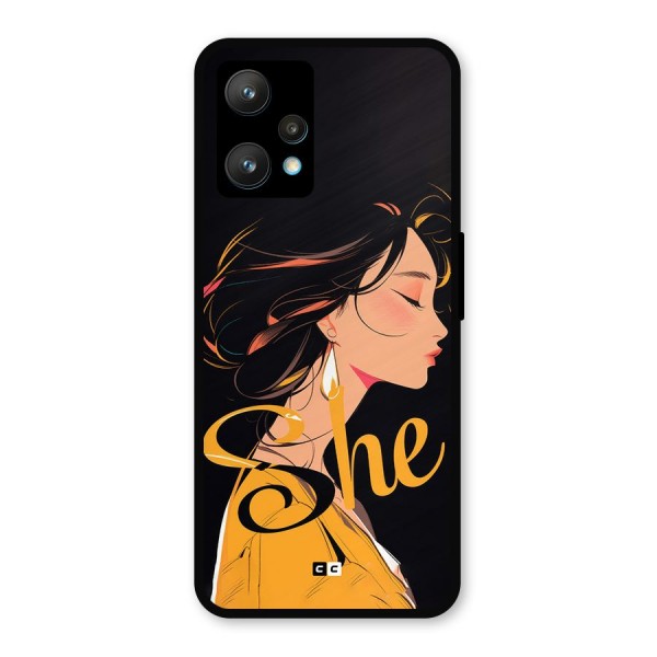 Yellow Lady Metal Back Case for Realme 9