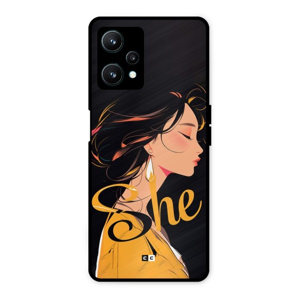 Yellow Lady Metal Back Case for Realme 9 Pro 5G