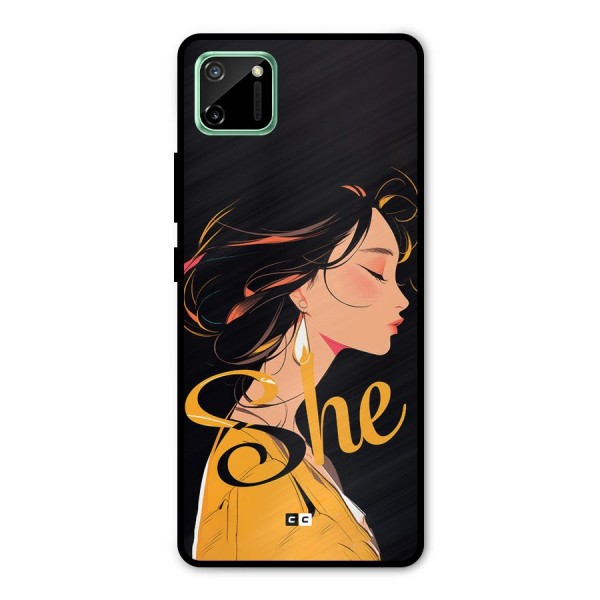 Yellow Lady Metal Back Case for Realme C11