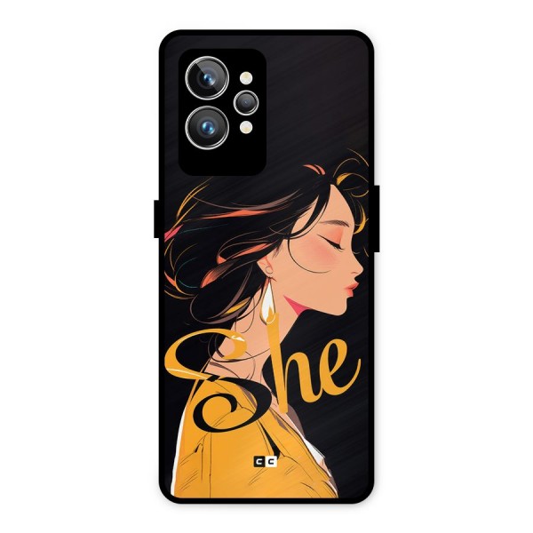 Yellow Lady Metal Back Case for Realme GT2 Pro