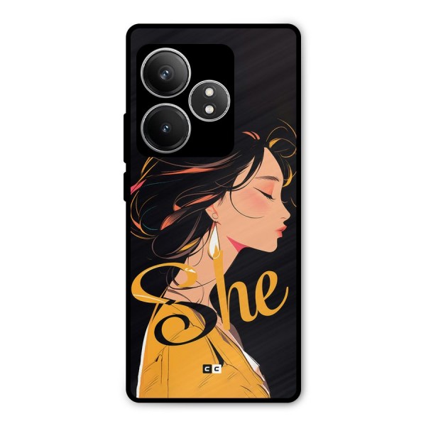 Yellow Lady Metal Back Case for Realme GT 6T