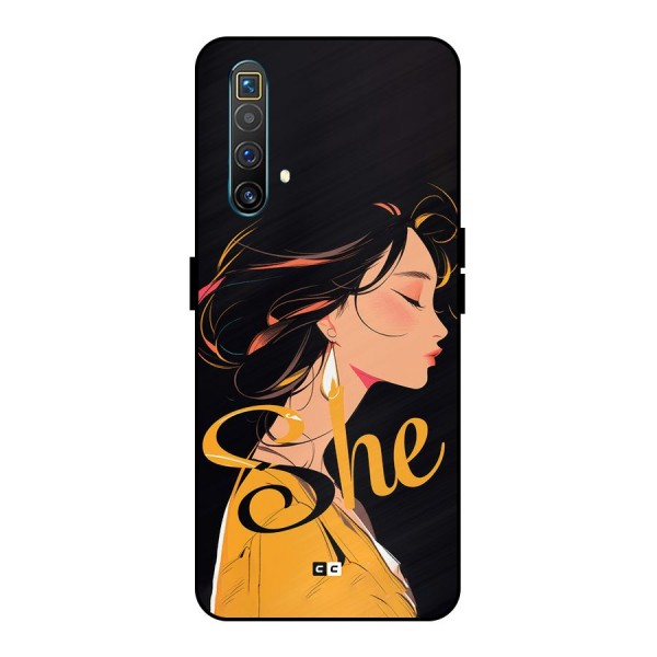 Yellow Lady Metal Back Case for Realme X3