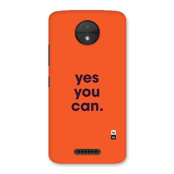 Yes You Can Minimal Typography Back Case for Moto C