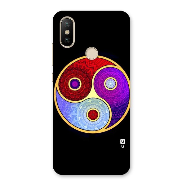 Yin Yang Mandala Design Back Case for Mi A2