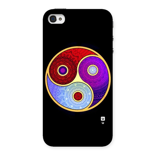 Yin Yang Mandala Design Back Case for iPhone 4 4s