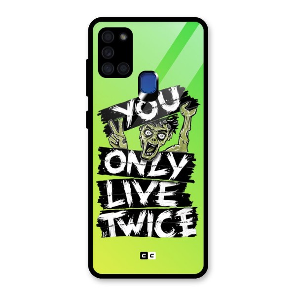 Yolo Zombie Glass Back Case for Galaxy A21s