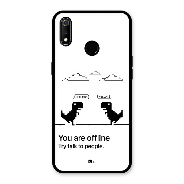 You Are Offline Glass Back Case for Realme 3i