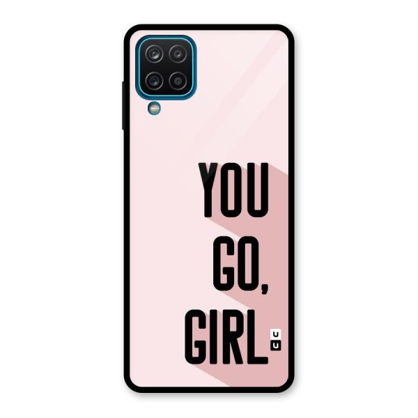 You Go Girl Shadow Glass Back Case for Galaxy A12