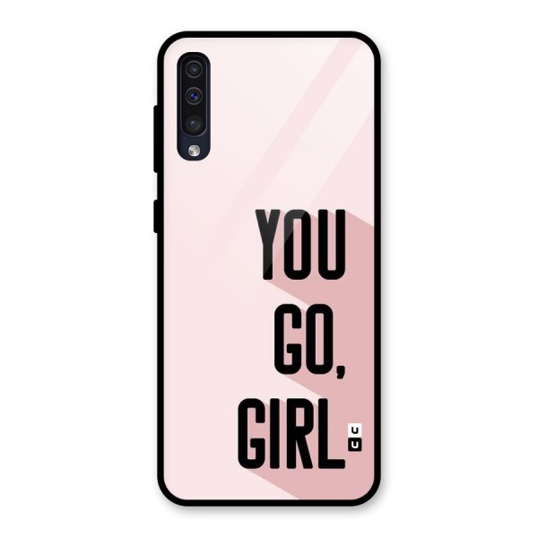 You Go Girl Shadow Glass Back Case for Galaxy A50s