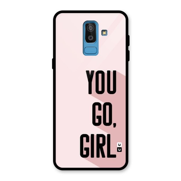 You Go Girl Shadow Glass Back Case for Galaxy J8