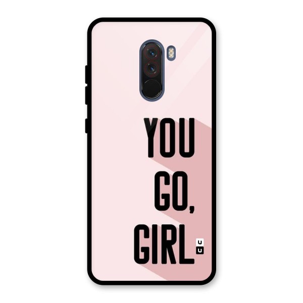 You Go Girl Shadow Glass Back Case for Poco F1