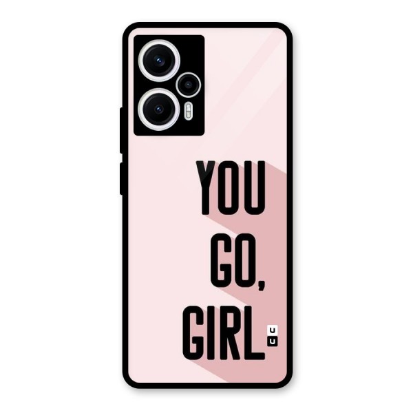 You Go Girl Shadow Glass Back Case for Poco F5