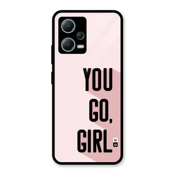 You Go Girl Shadow Glass Back Case for Poco X5