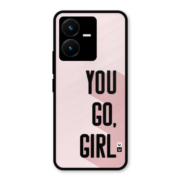 You Go Girl Shadow Metal Back Case for Vivo Y22s