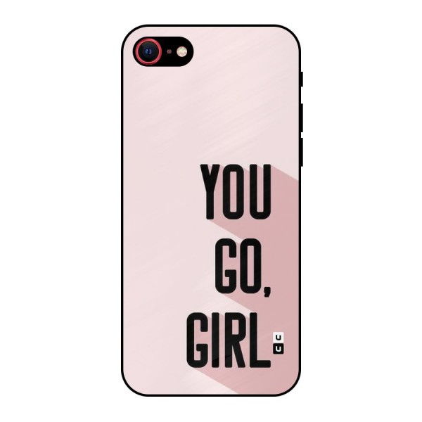 You Go Girl Shadow Metal Back Case for iPhone 8