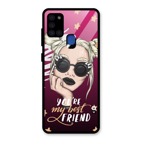 You My Best Friend Glass Back Case for Galaxy A21s