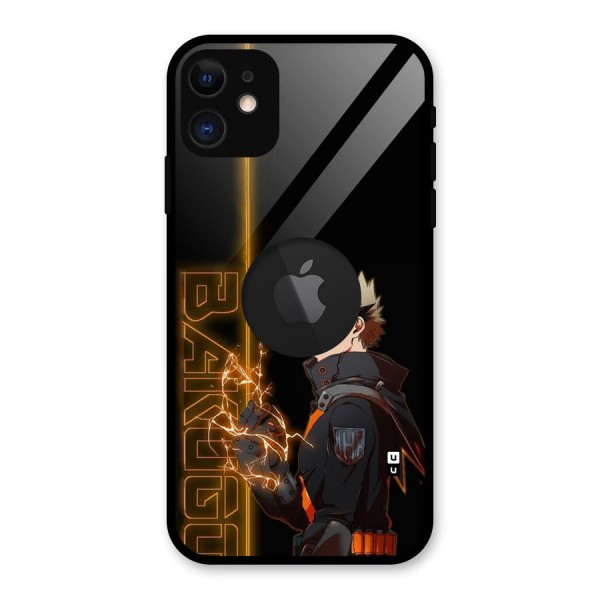 Young Bakugo Glass Back Case for iPhone 11 Logo Cut