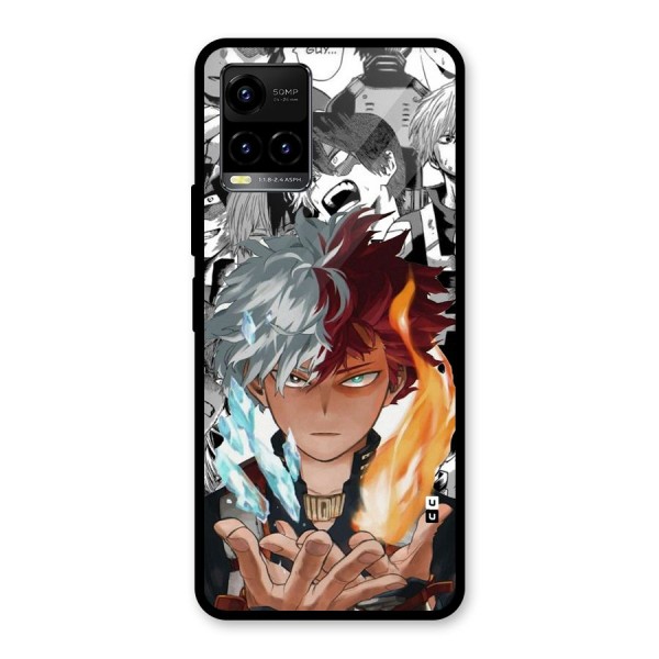 Young Todoroki Glass Back Case for Vivo Y21A